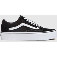 Vans Old Skool Platform Trainers In Black & White, Size: 4 (EU 36½) | Schuh