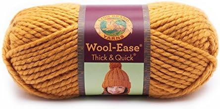 Lion  640-158 Wool-Ease Thick & Quick Yarn , 97 Meters, Mustard | Amazon (US)