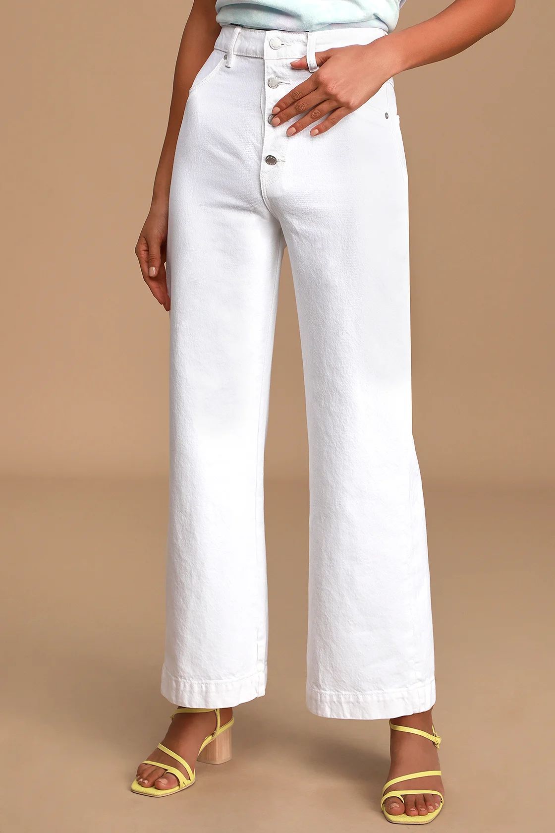 Old Mate White High Rise Wide-Leg Jeans | Lulus (US)