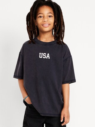 Oversized Washed Short-Sleeve T-Shirt for Boys | Old Navy (US)