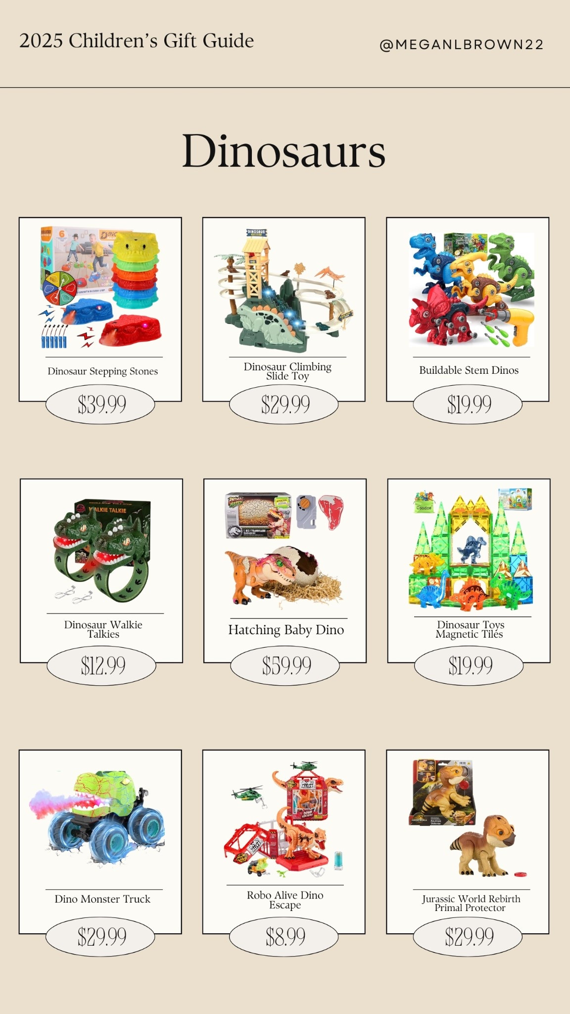 2025 Christmas gift guides for kids/ toddlers who loves dinosaurs! I’ve compiled a list of 30 toys for Dino loving kids this Christmas to make holiday shopping a breeze #dino #dinosaur #giftguide #christmasgiftideas 

#LTKBaby #LTKFamily #LTKKids