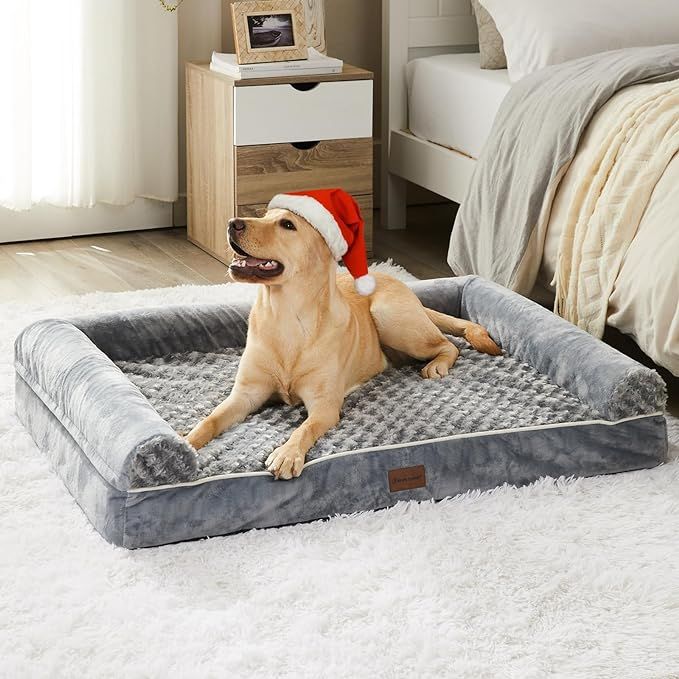 BFPETHOME Beds, Orthopedic for Medium Large Dogs, Egg- Foam Dog Crate Bed (XL(42 * 30 * 7) Inch, ... | Amazon (US)