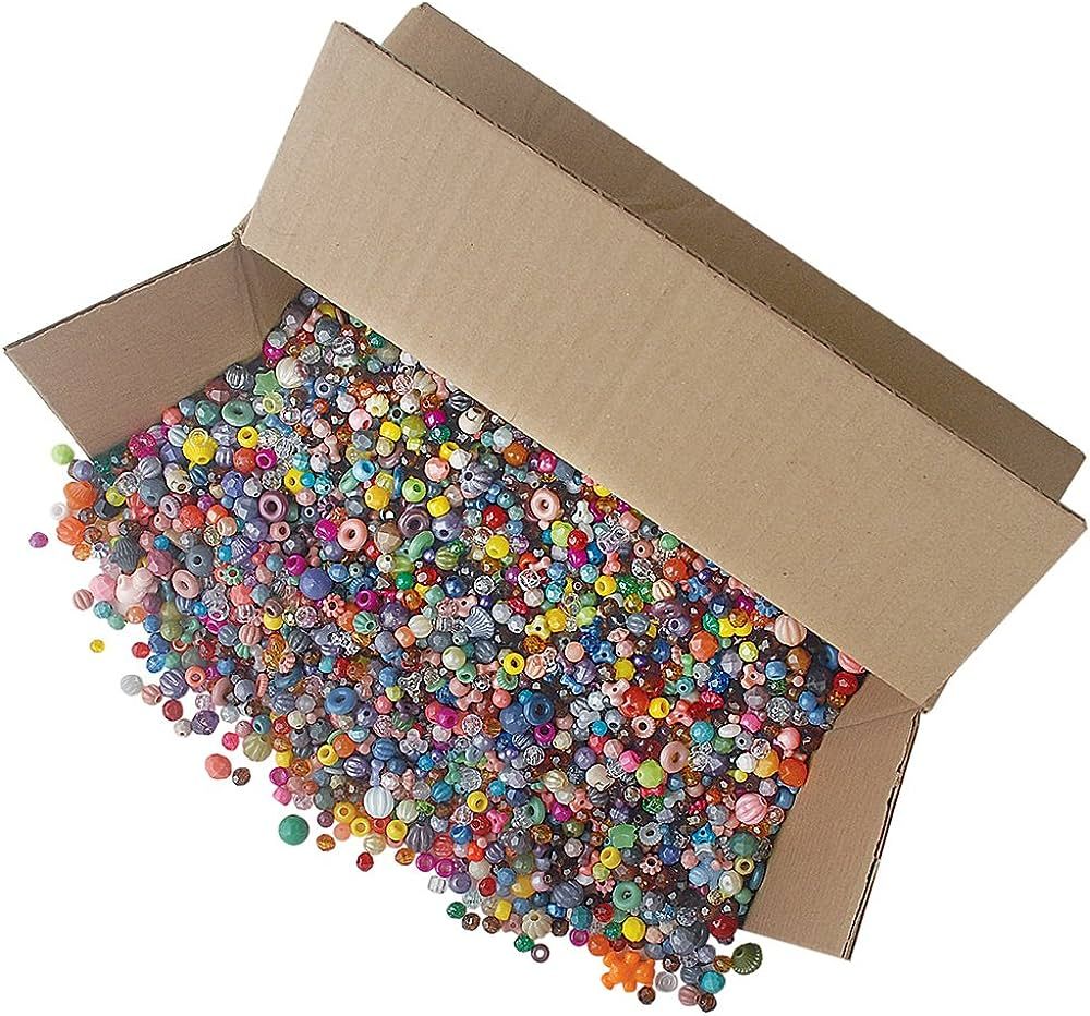 The Beadery Bonanza 5LB of Mixed Craft Beads, Sizes, Multicolor | Amazon (US)