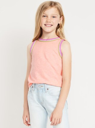 Sleeveless Crochet-Trim Top for Girls | Old Navy (US)