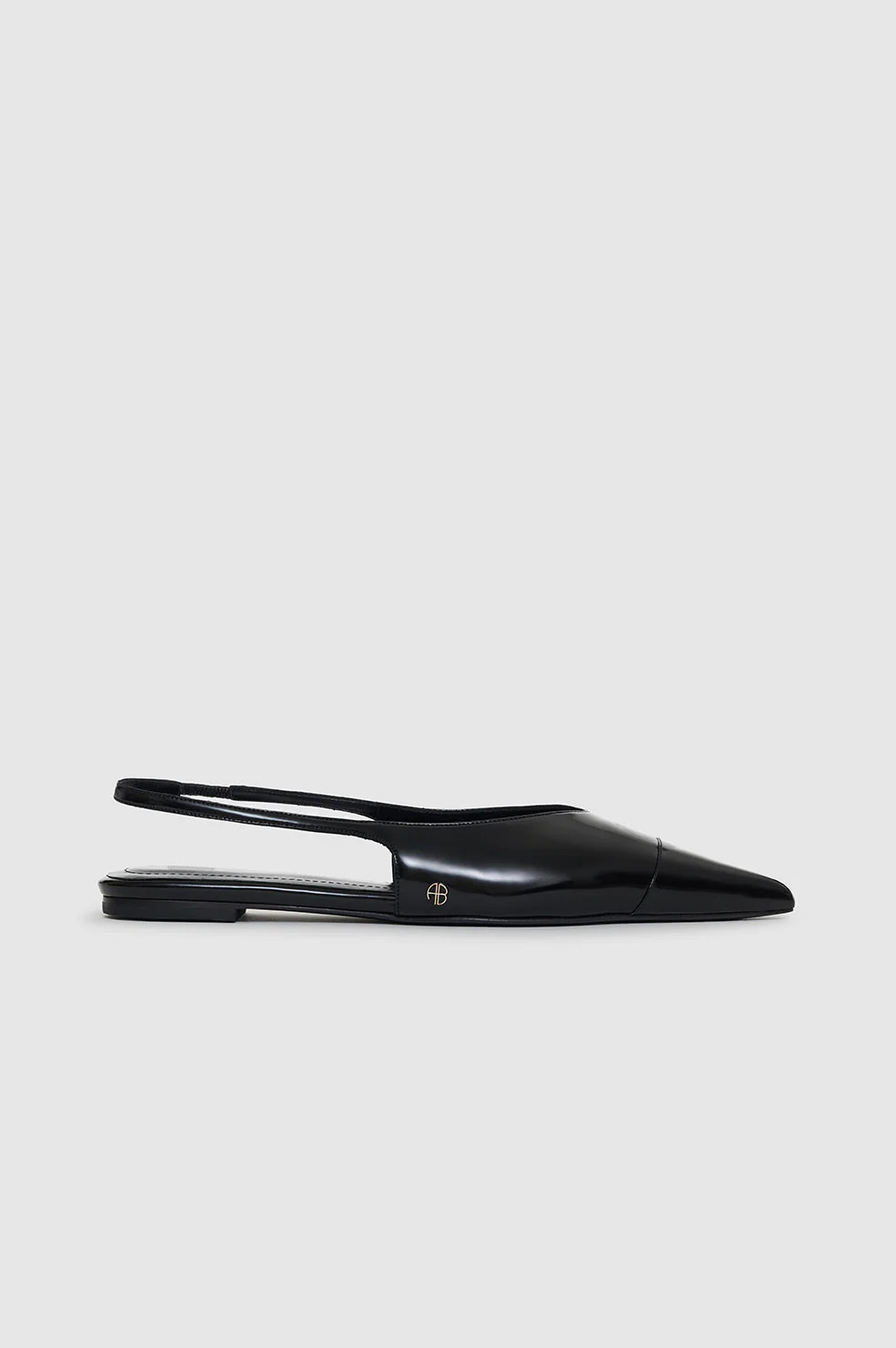 Elena Slingback Flats - High-Shine Black | Anine Bing