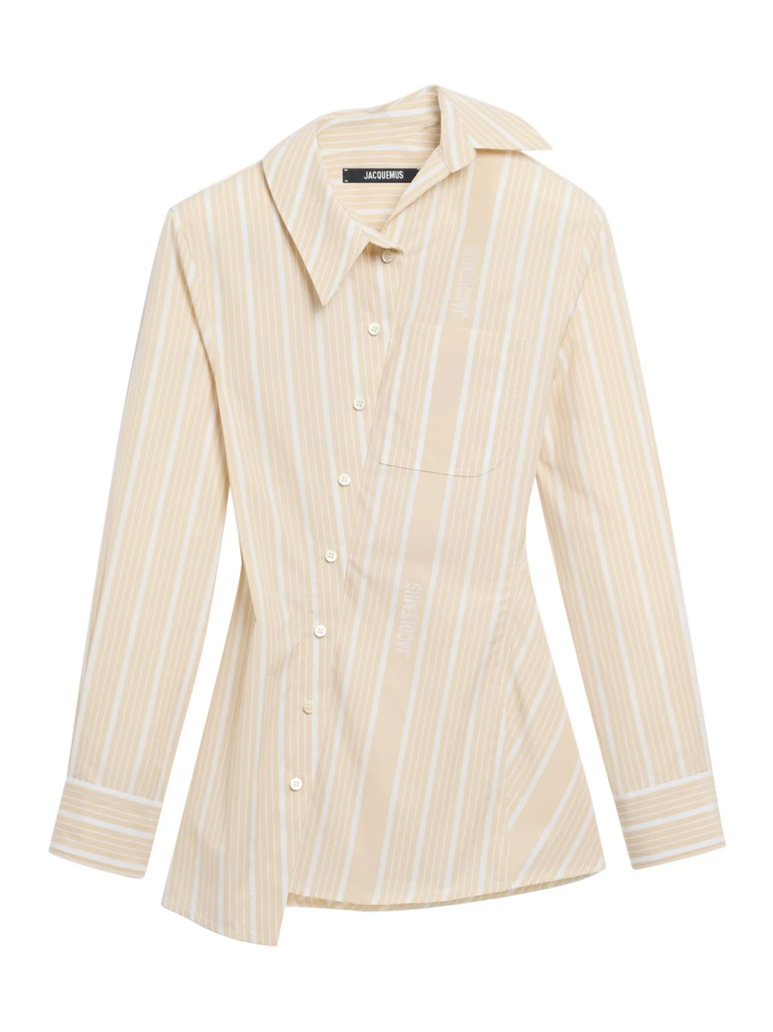 Jacquemus La Chemise Pablo Asymmetric Striped Shirt | Senser US