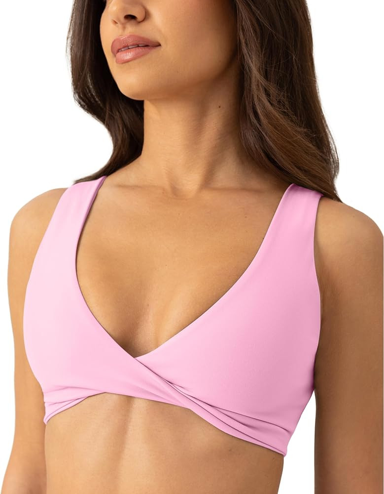 Two Ways Twist Sports Bra for Women - Customizable Coverage Convertible Twist Front & Back Workou... | Amazon (US)