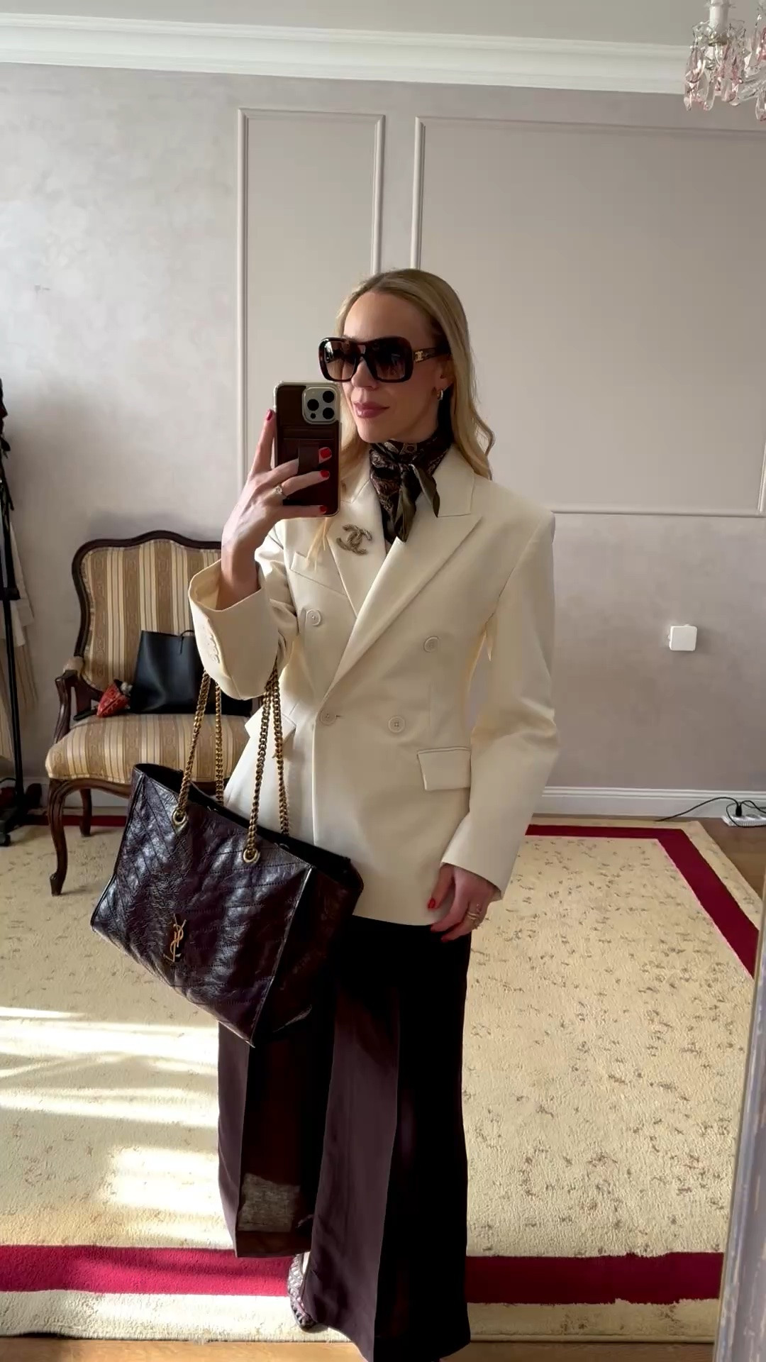 Work outfit, business casual workwear, cream blazer, dark brown cropped linen pants, silk scarf, braided kitten heels

#LTKWorkwear #LTKOver40 #LTKootd
