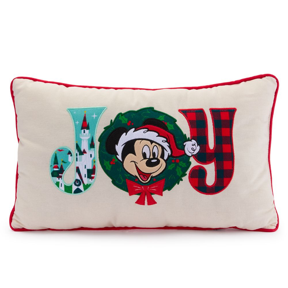 Mickey Mouse Holiday ''Joy'' Throw Pillow | Disney Store