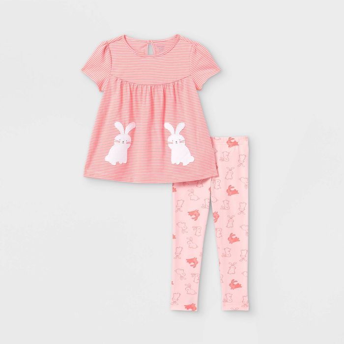 Toddler Girls' 2pc Bunny Short Sleeve Top and Bottom Set - Just One You® made by carter's Light ... | Target