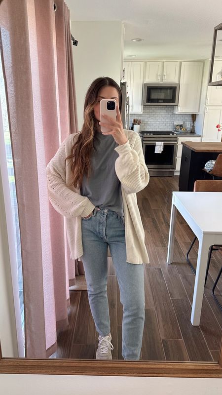 wearing a small in cardigan
wearing a small in tee
sized up in jeans postpartum, have worn after having both my girls, slim straight leg 

Casual spring outfit 

#LTKSeasonal