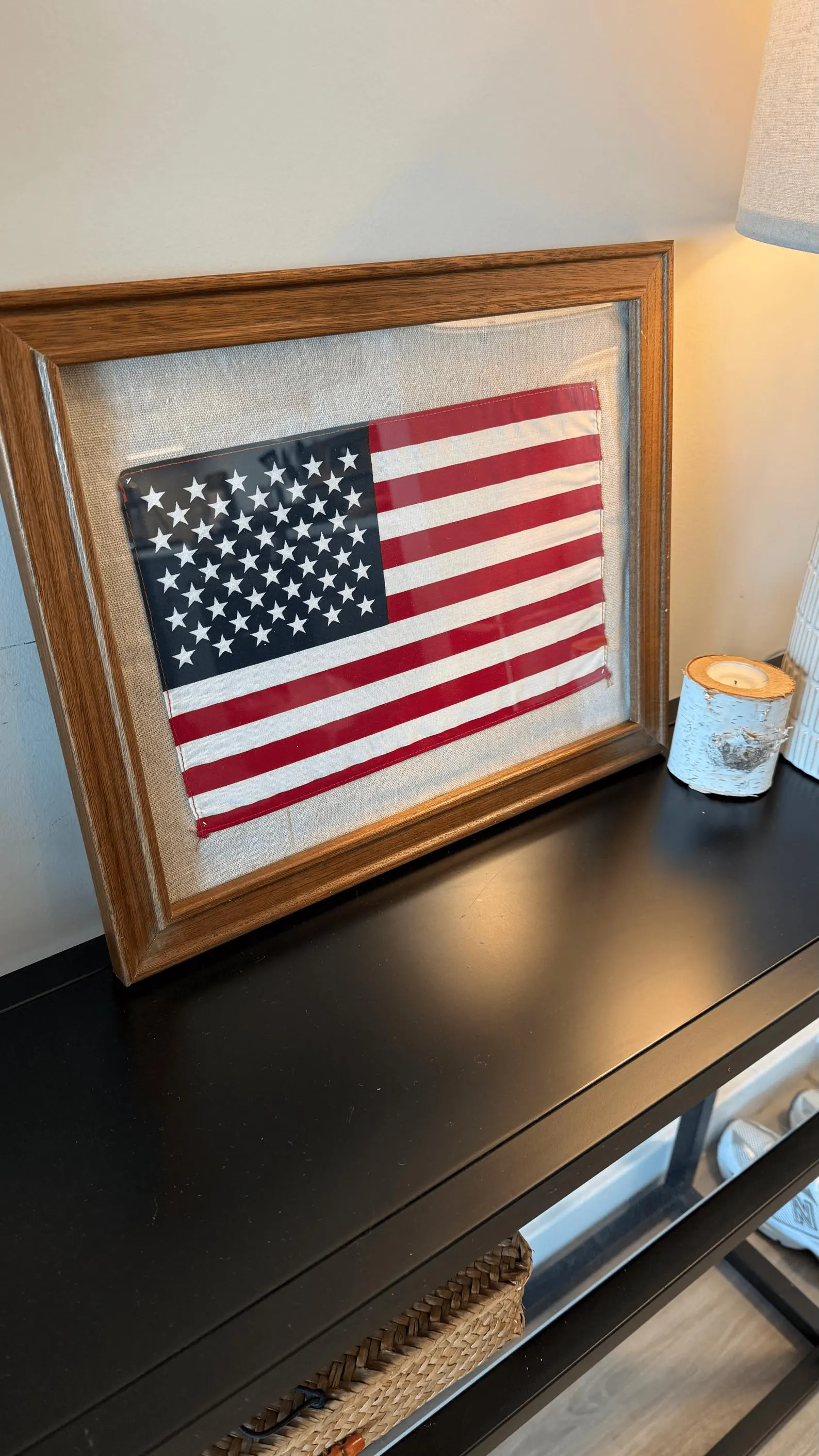 Framed Vintage American Flag Art: Coastal Linen Mount (11x14) | Etsy (Global)