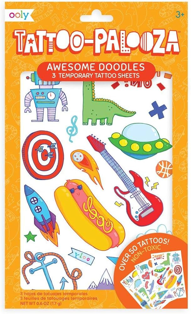 OOLY Tattoo-Palooza Over 50 Safe Non-Toxic Temporary Tattoos for Kids, Fake Tattoos as Party Favo... | Amazon (US)