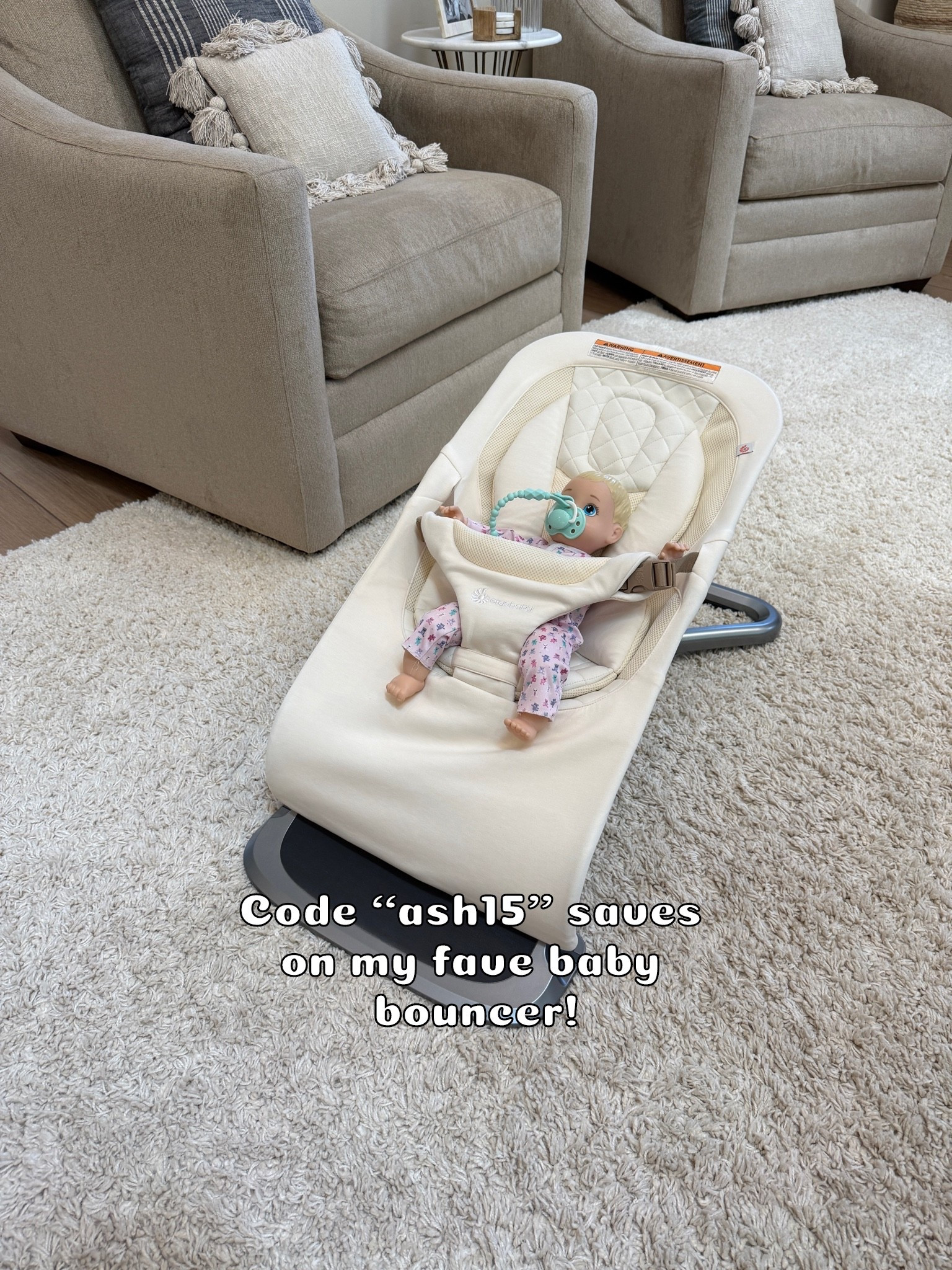 I got a code for my baby bouncer! Ash15 will save you 15%! I love how easy this is to collapse and be on the go. I also love that it has extra support for the newborn stage. 

#babyfaves #newbornessentials #newbornfaves

#LTKBaby #LTKSaleAlert #LTKHome
