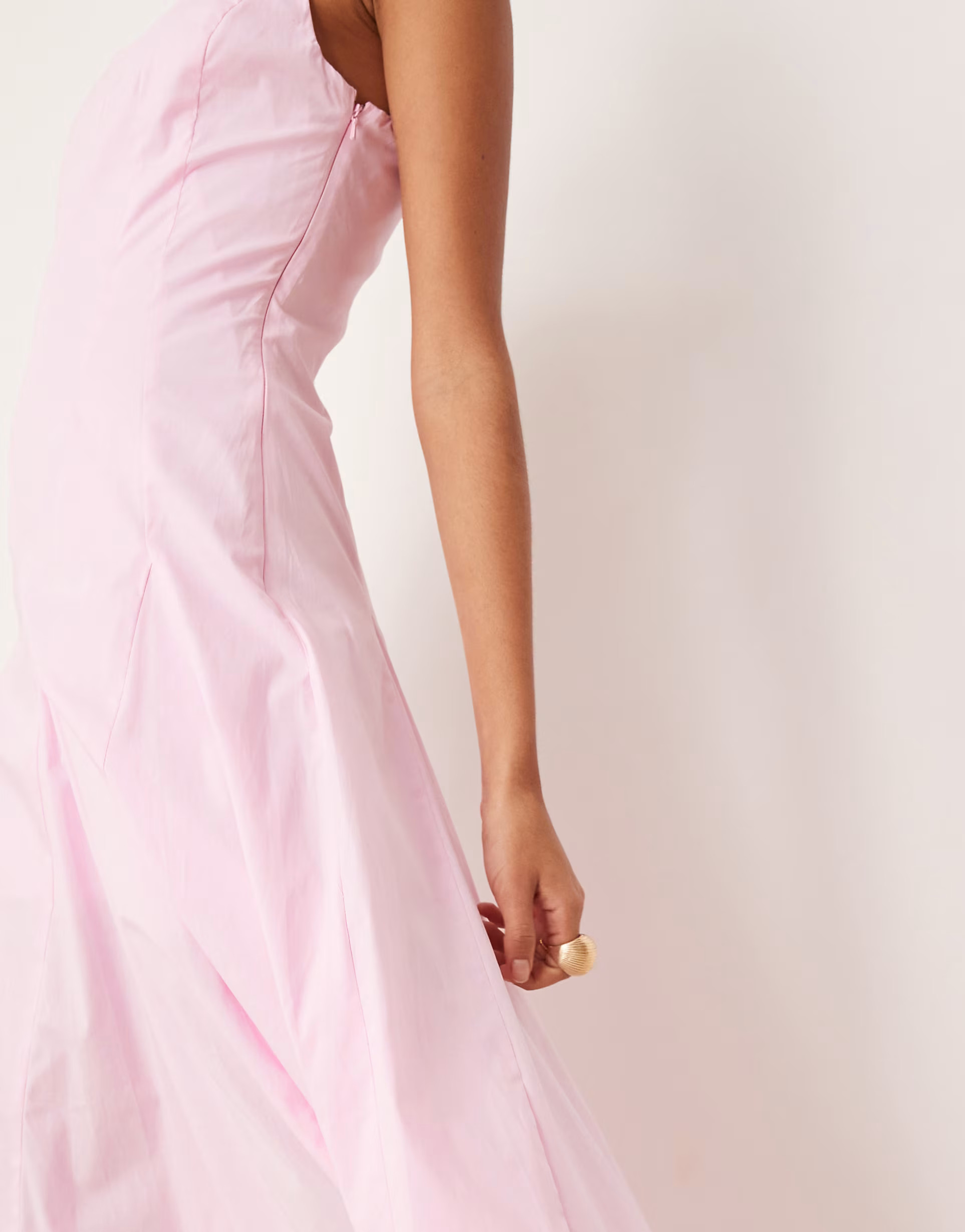 ASOS DESIGN sleeveless waisted midi dress in pink | ASOS | ASOS (Global)