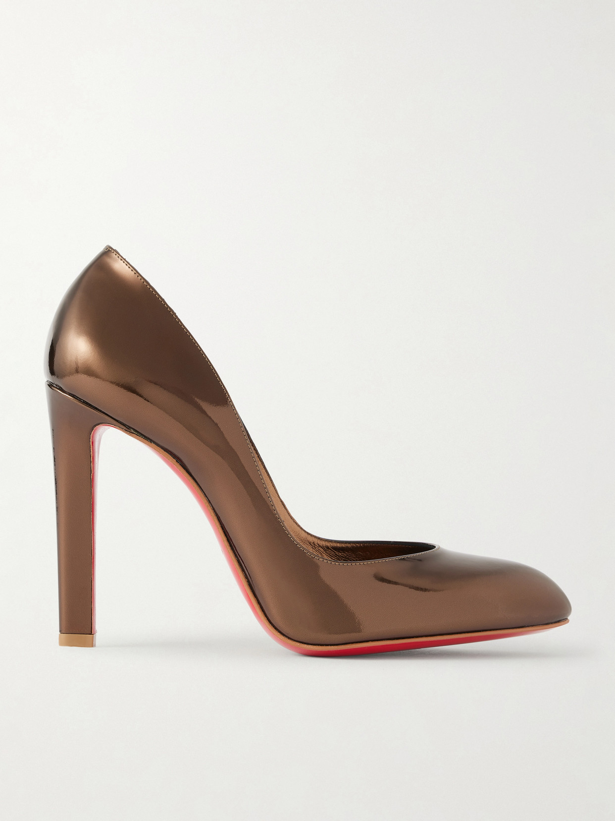 Christian Louboutin - Fannylove 100 Metallic Patent-leather Pumps - IT36 | NET-A-PORTER (US)
