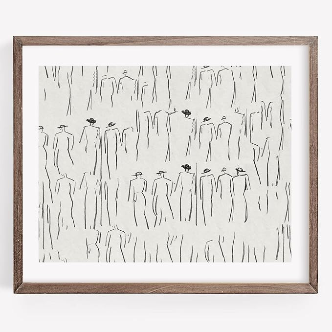 Abstract Figure Wall Art Vintage Sketch Prints Minimalist Painting Black and White Line Drawings ... | Amazon (US)