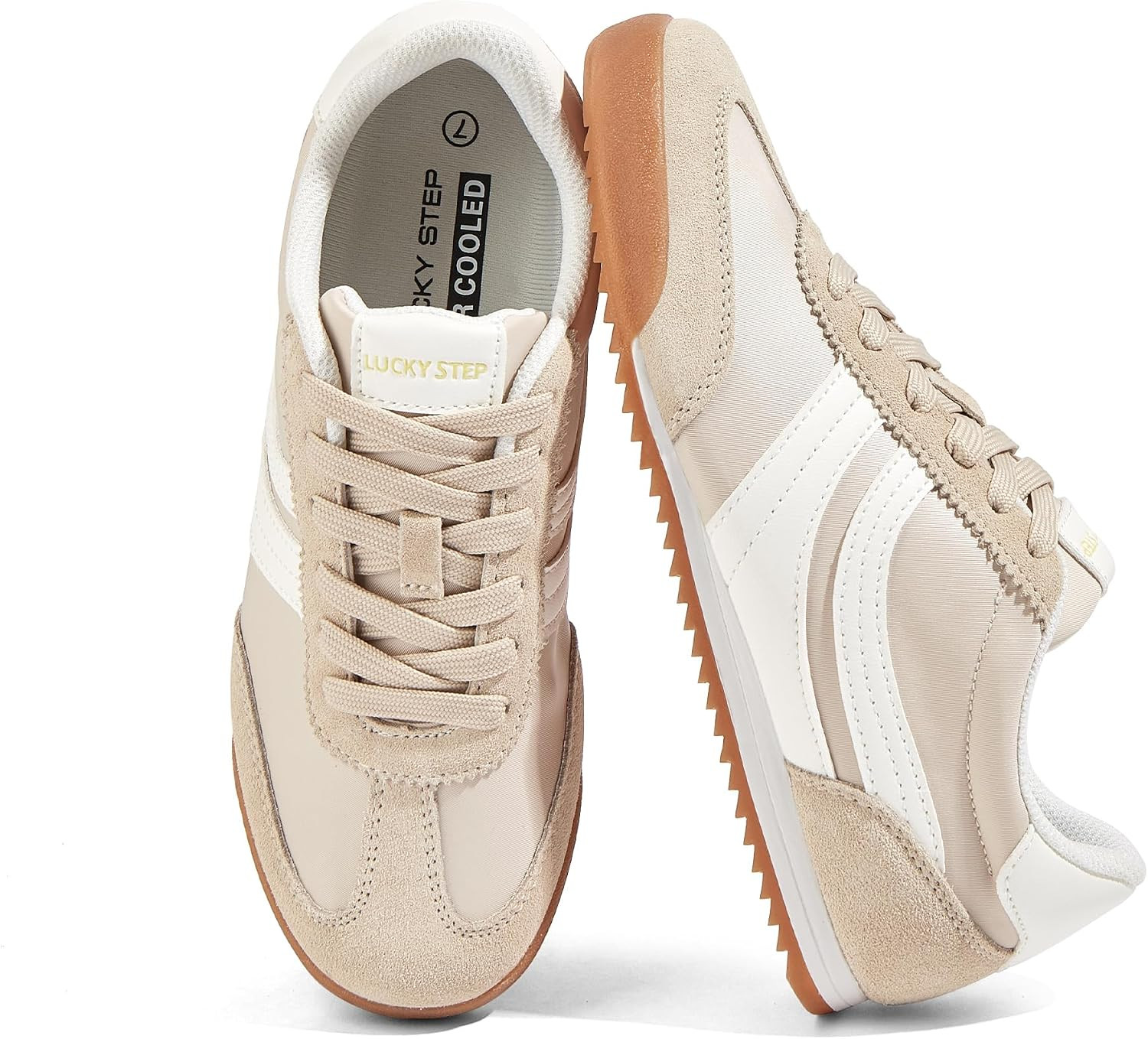 LUCKY STEP Women's Thin Retro Slim Tennis Sneakers | Amazon (US)
