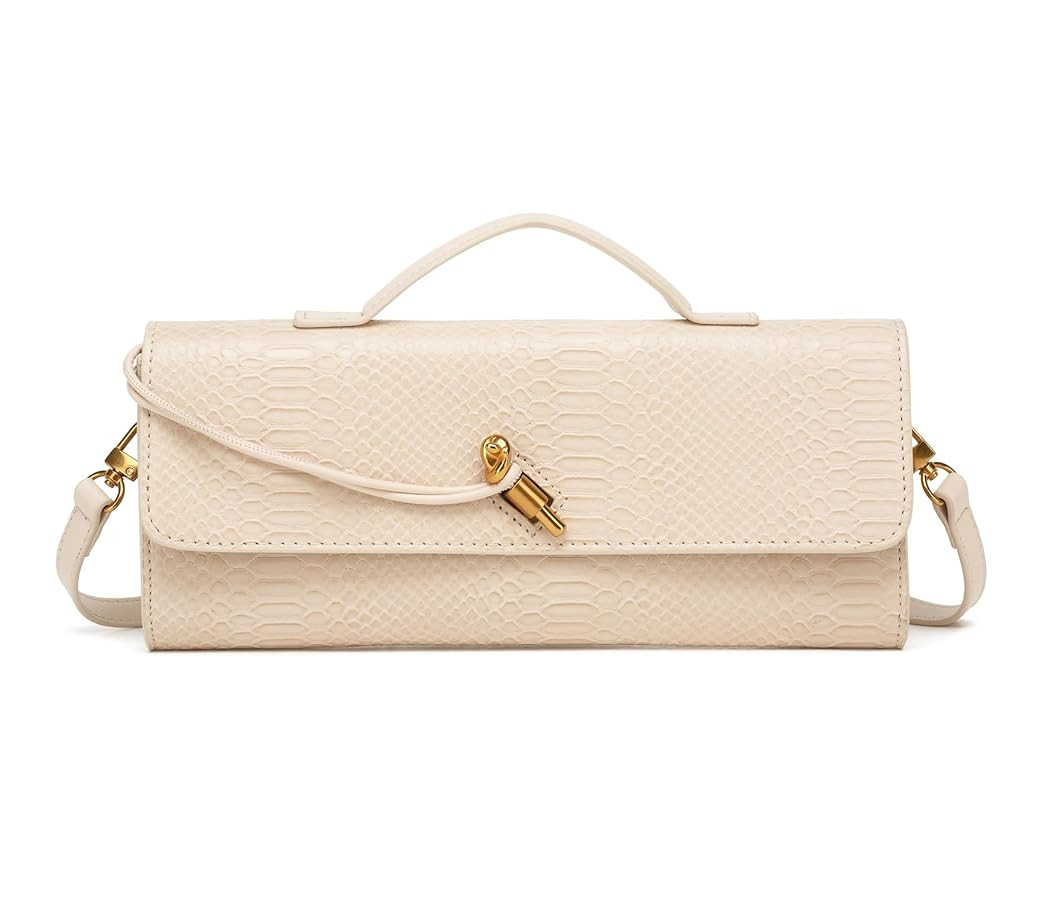 Womens Fashion Leather Clutch Bag Crocodile Print Evening Handbag Crossbody Tote Bag | Amazon (US)