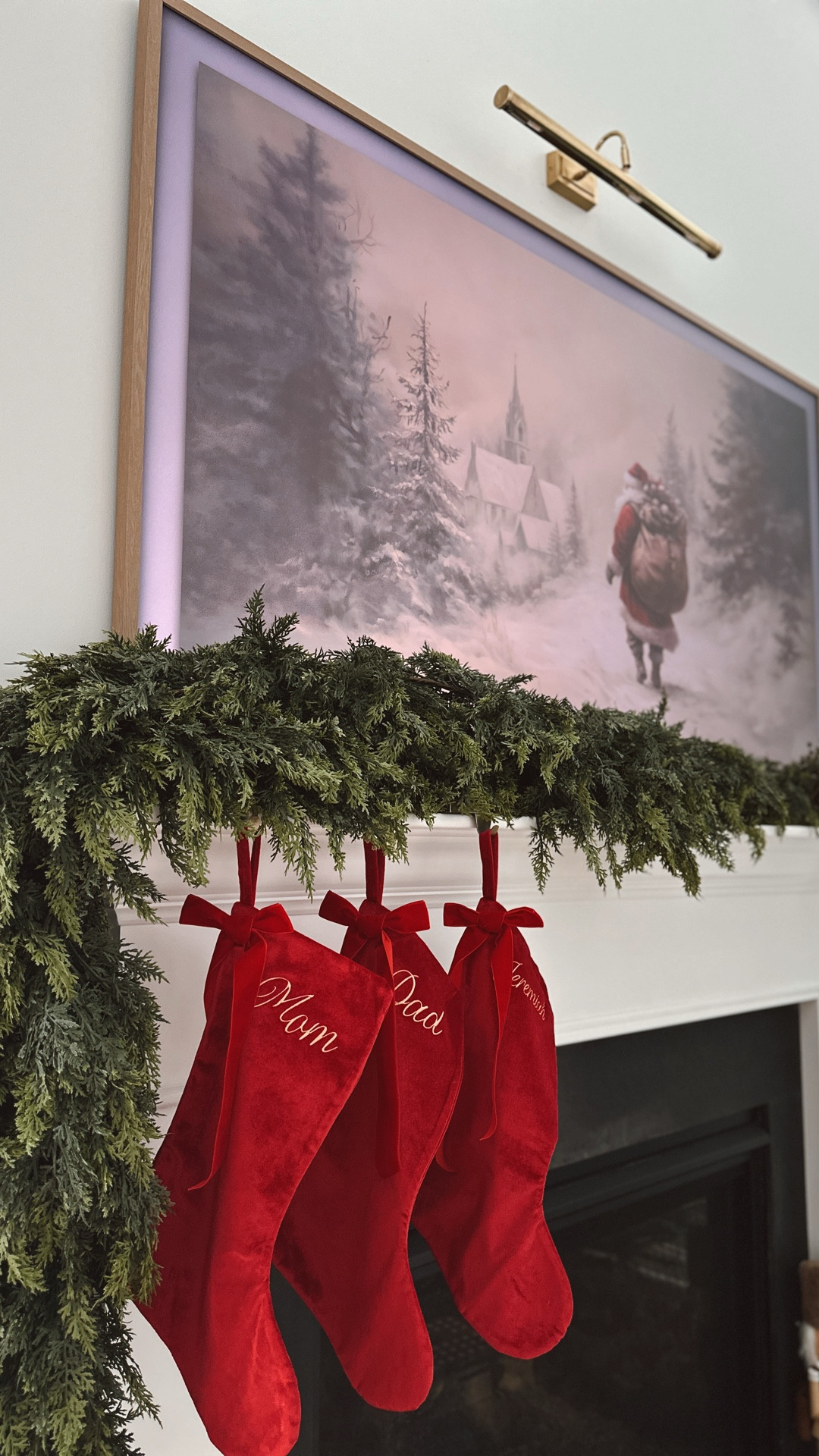 I’m so obsessed with how our mantle turned out! 🎄
I layered four garlands together to make this full draped greenery look, then added the cranberry stems on the end for that soft & subtle pop!
It ties in perfectly with our red stockings & the Frame TV art above it.
Such an easy way to make your living room feel instantly cozy & festive.
Shop everything on my LTK!

mantle garland, wreath mantle, Christmas mantle decor, red velvet stockings, holiday home decor, cozy holiday living room, Christmas greenery, frame tv art decor

#LTKSeasonal #LTKHome #LTKHoliday