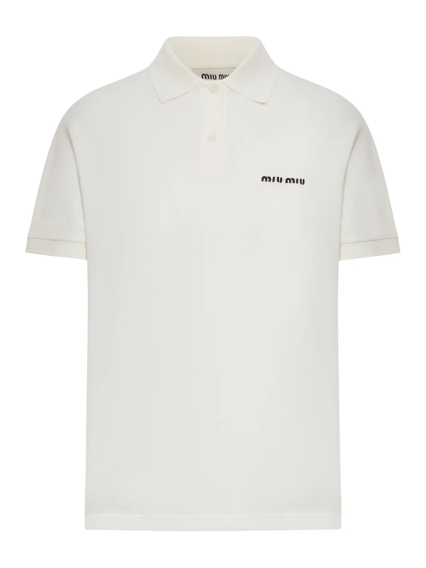COTTON PIQUET POLO SHIRT - Miu Miu - Woman | Suitnegozi INT
