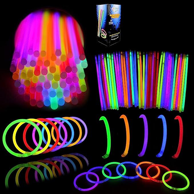 Glow Sticks Bulk 400 8" Glowsticks (Total 800 Pcs 7 Colors); Glow Stick Bracelets; Glow Necklaces... | Amazon (US)