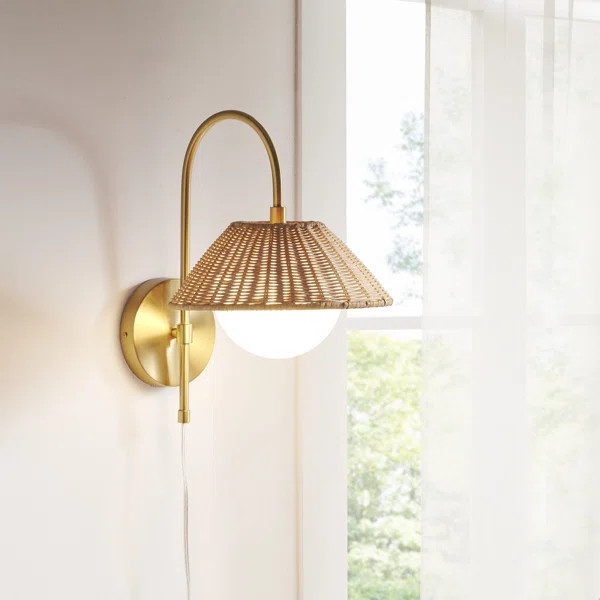 Aminda Iron Plug-in Armed Sconce | Wayfair North America