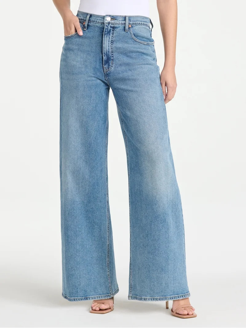 Sofia Vergara Women's Pleated Wide Leg Jean, Sizes 0-20 | Walmart (US)