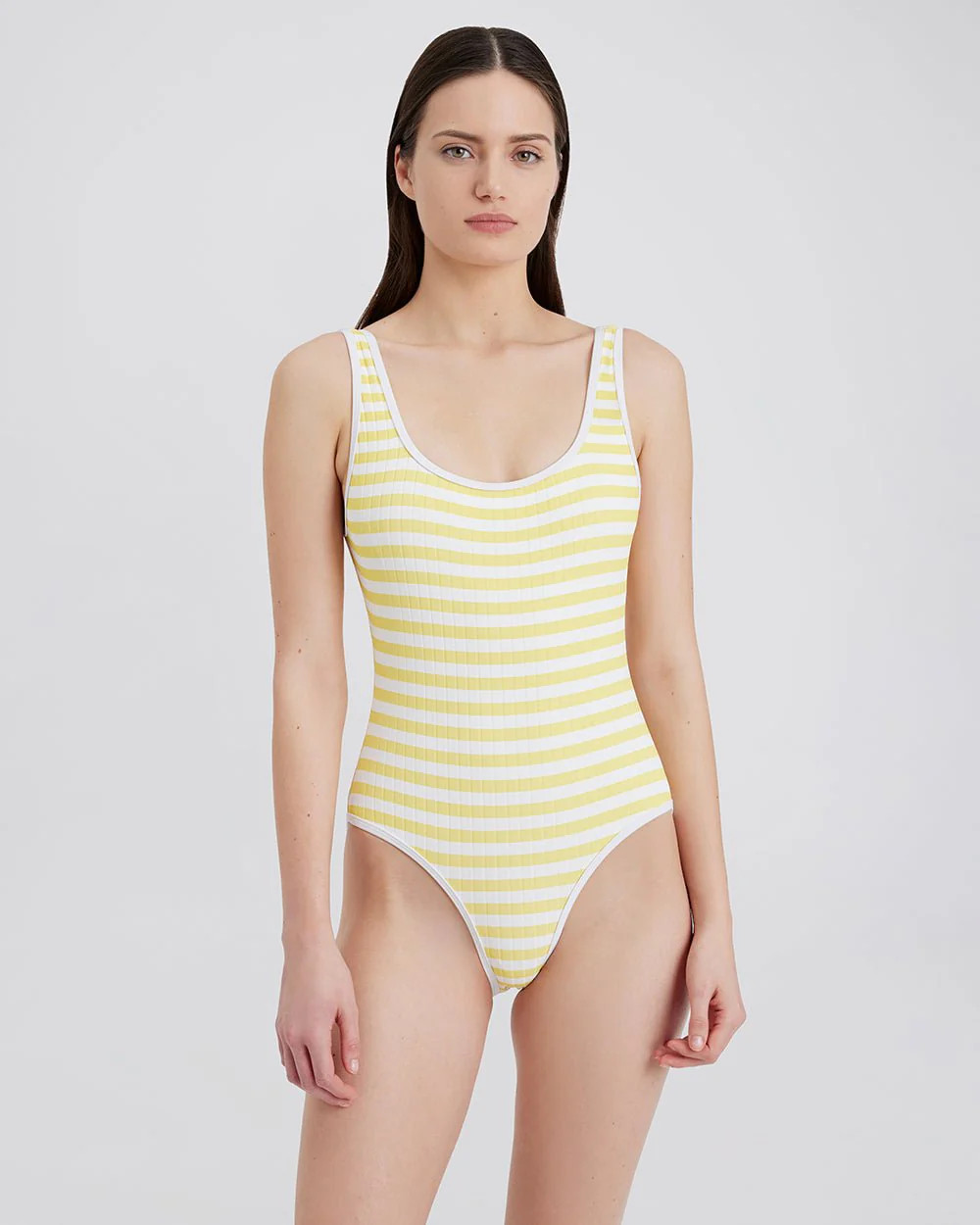 Anne-Marie Ribbed One Piece Lemon Stripe | Solid & Striped