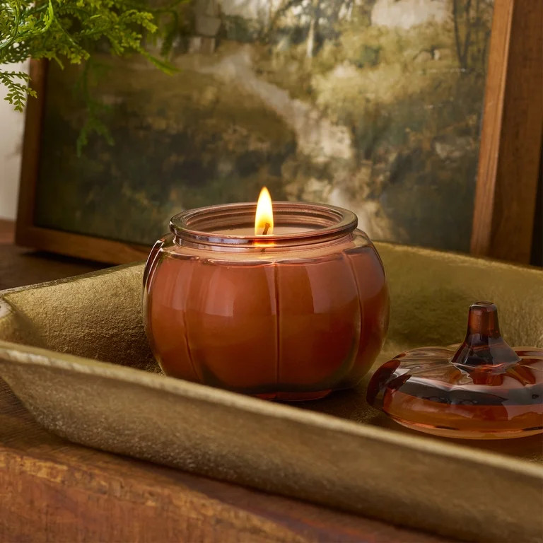 Better Homes & Gardens 5 oz Glass Pumpkin Jar Candle, Farm Apple Pumpkin | Walmart (US)