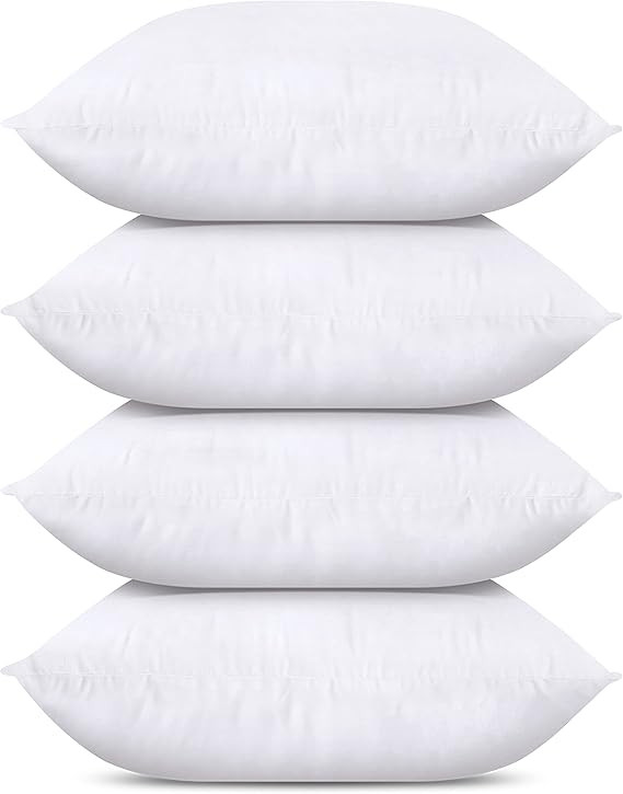 Utopia Bedding Polyester Throw Pillow, White, 14X14 Inch (Pack of 4), Pillows for Sofa, Bed and C... | Amazon (US)