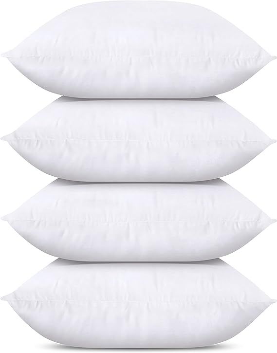 Utopia Bedding Polyester Throw Pillow, White, 14X14 Inch (Pack of 4), Pillows for Sofa, Bed and C... | Amazon (US)