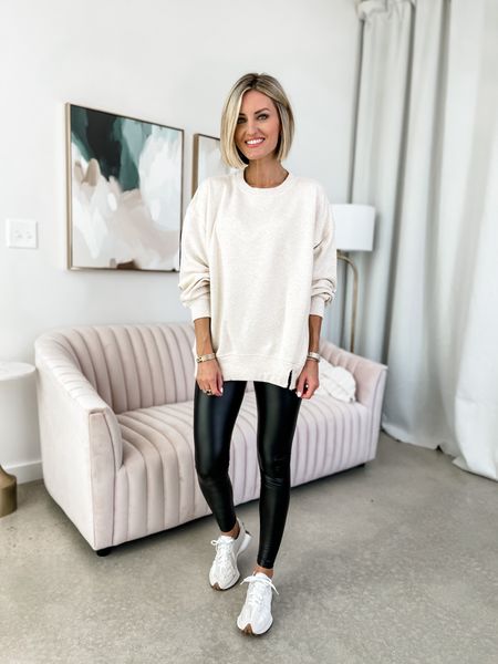 Casual outfit idea! I am wearing an XS in these pieces! Size up in the leather leggings! Currently 25% off! 

Loverly Grey, Aerie sale

#LTKSale #LTKSeasonal #LTKstyletip