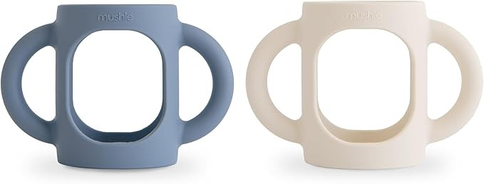 mushie Silicone Baby Bottle Handles 2-Pack | Narrow Bottle Compatible for 3 Months+ (Tradewinds/S... | Amazon (US)