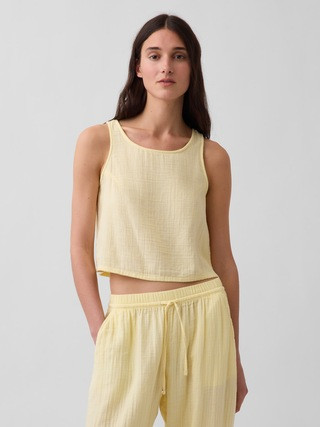 Cotton Gauze Racer Shell Tank Top | Gap (US)