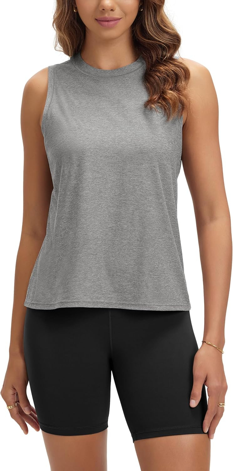 ODODOS Women's Performance Tank Ultra Soft odSTRATUM Tech Sleeveless Tee Shirts High Crew Neck Pullover Top | Amazon (US)
