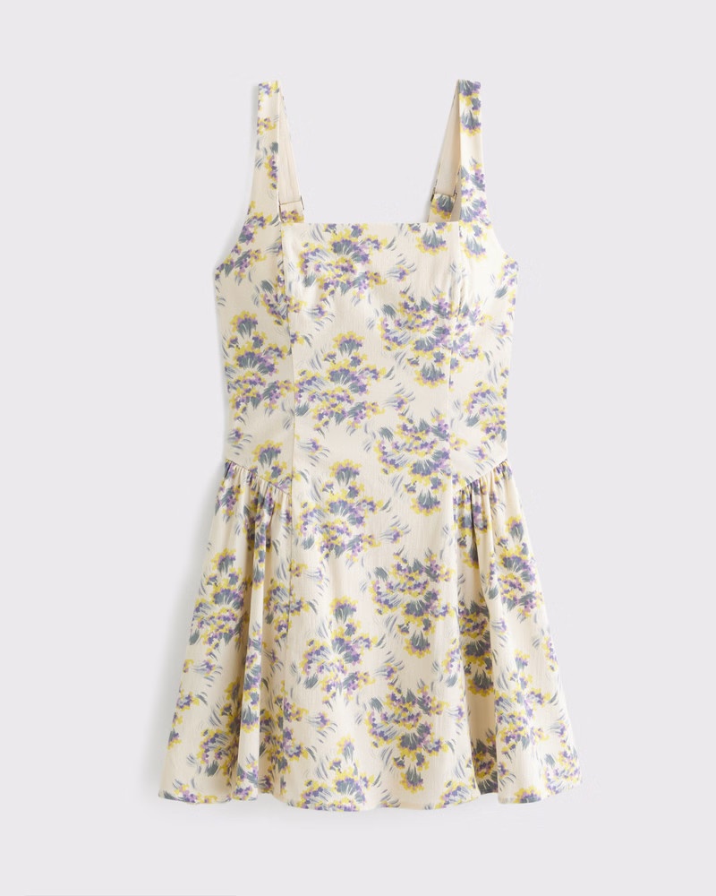 The A&F Mila Dipped-Waist Stretch Mini Dress | Abercrombie & Fitch (US)