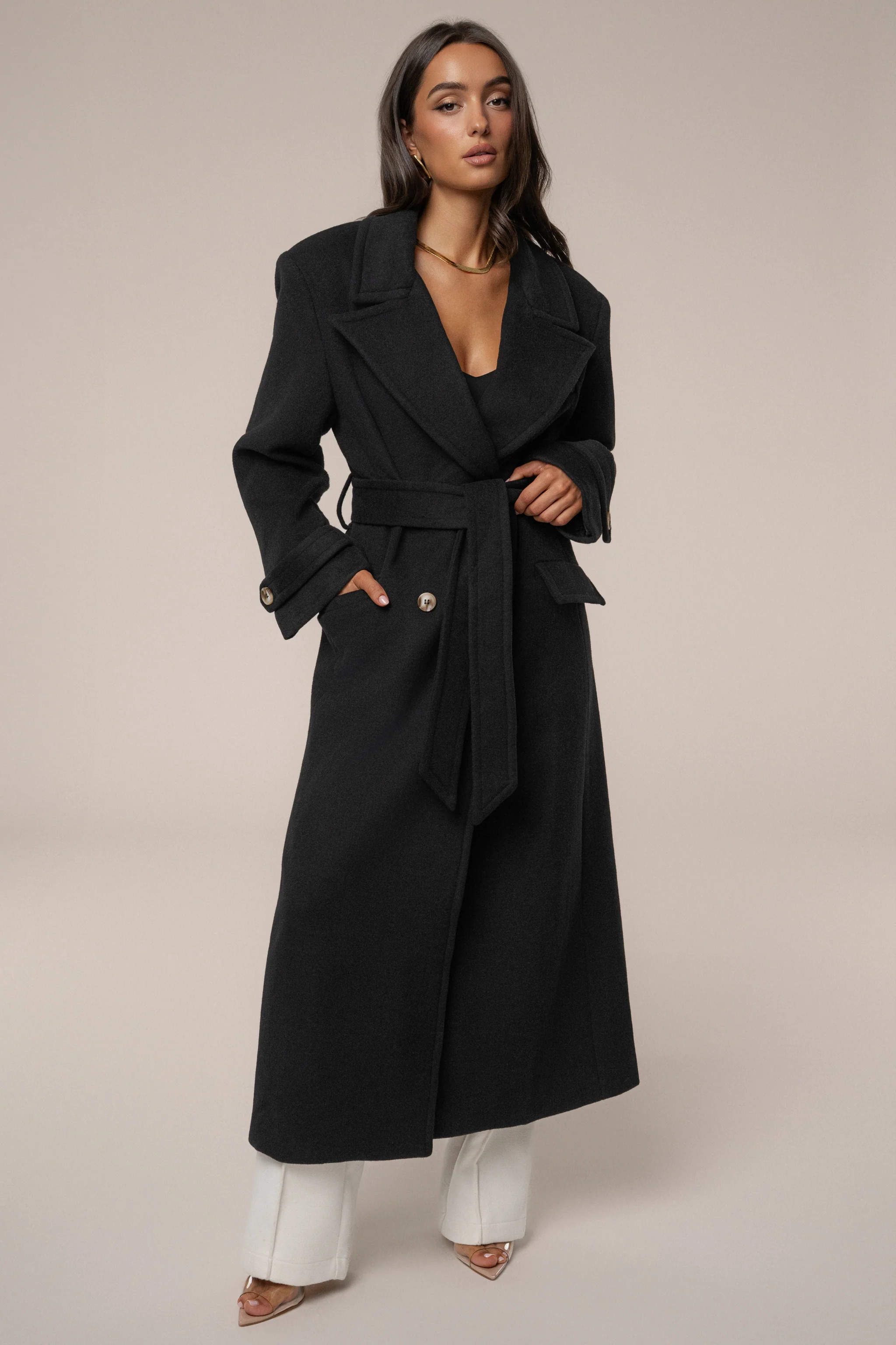 Black Empire Longline Coat | JLUXLABEL