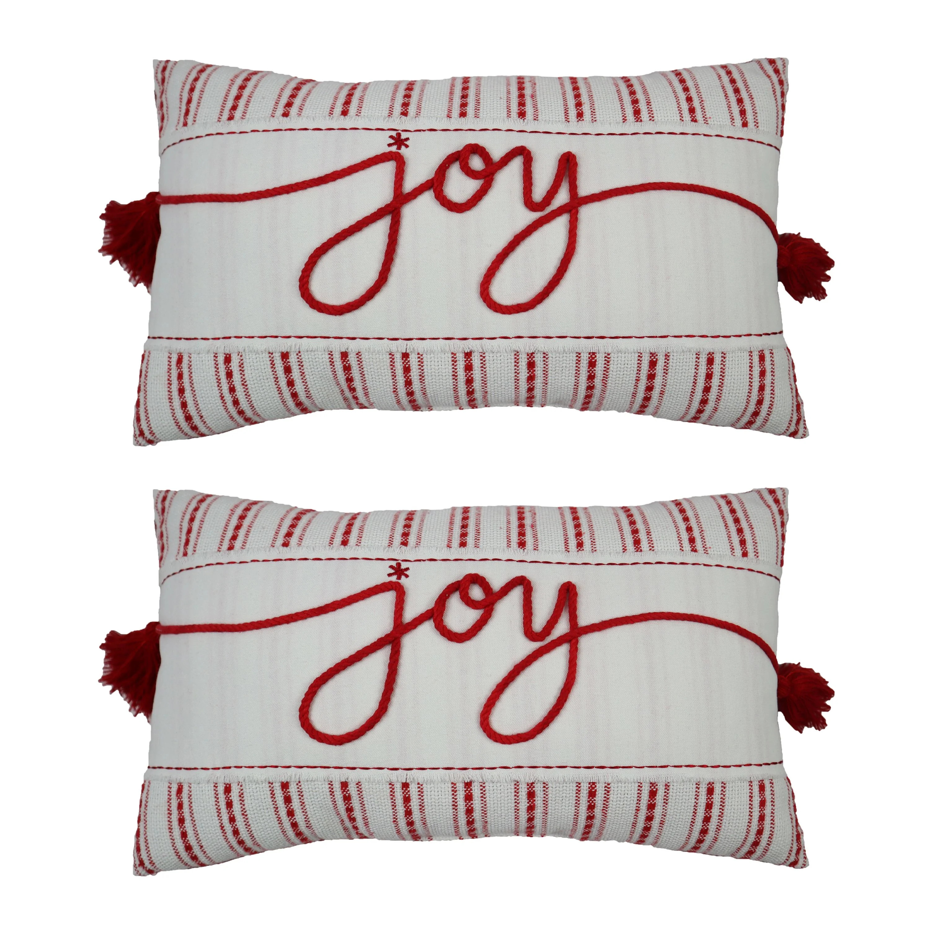 Holiday Time Joy Lumbar Christmas Decorative Pillows, 9x16inch, 2 Count Per Pack - Walmart.com | Walmart (US)