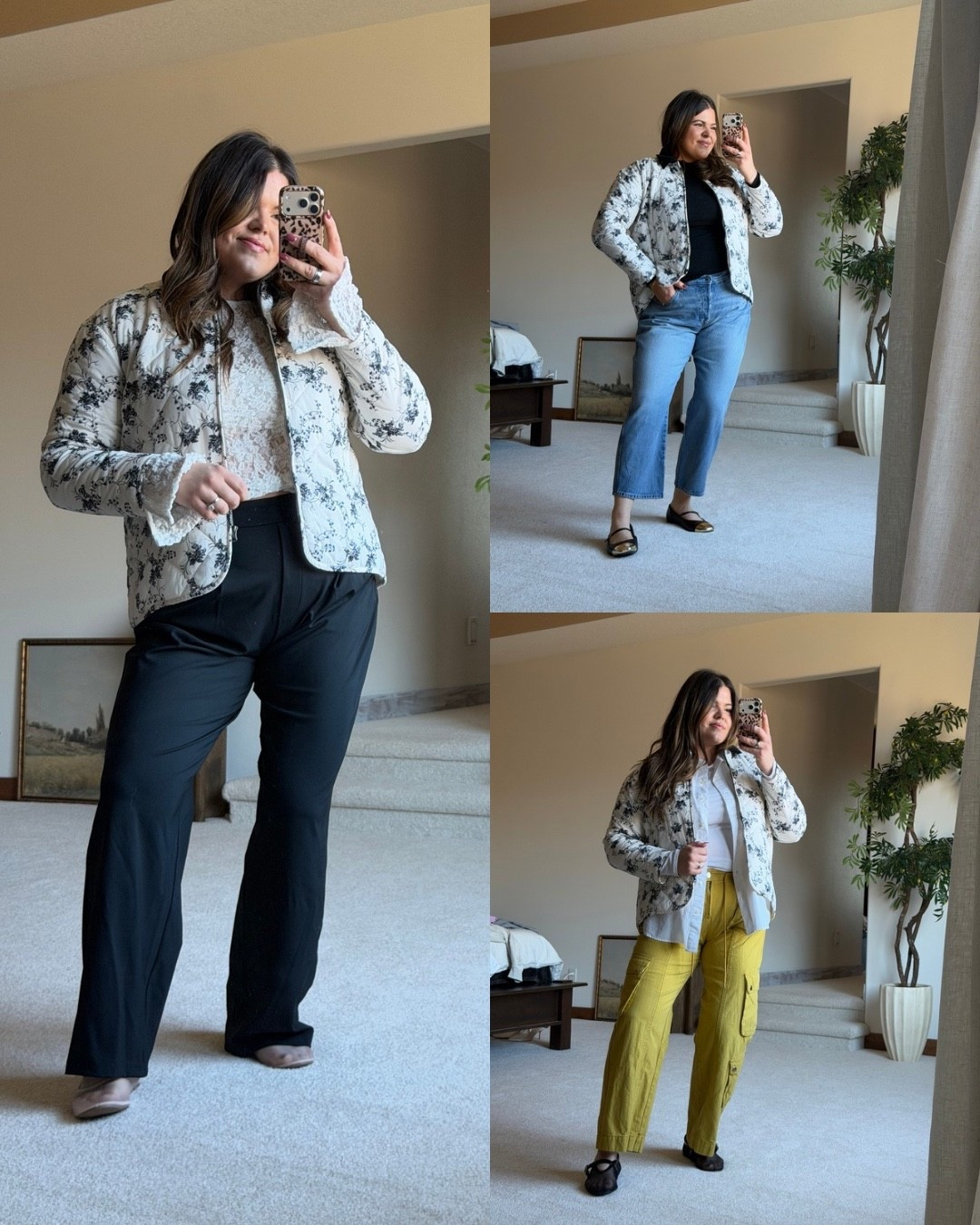Spring quilted jacket styled multiple ways. I’m in size large but size up for a more oversized fit. 

Cute casual spring, office or teacher outfits  midsize size 14 postpartum

#LTKmomlife #LTKMidsize #LTKFindsUnder50