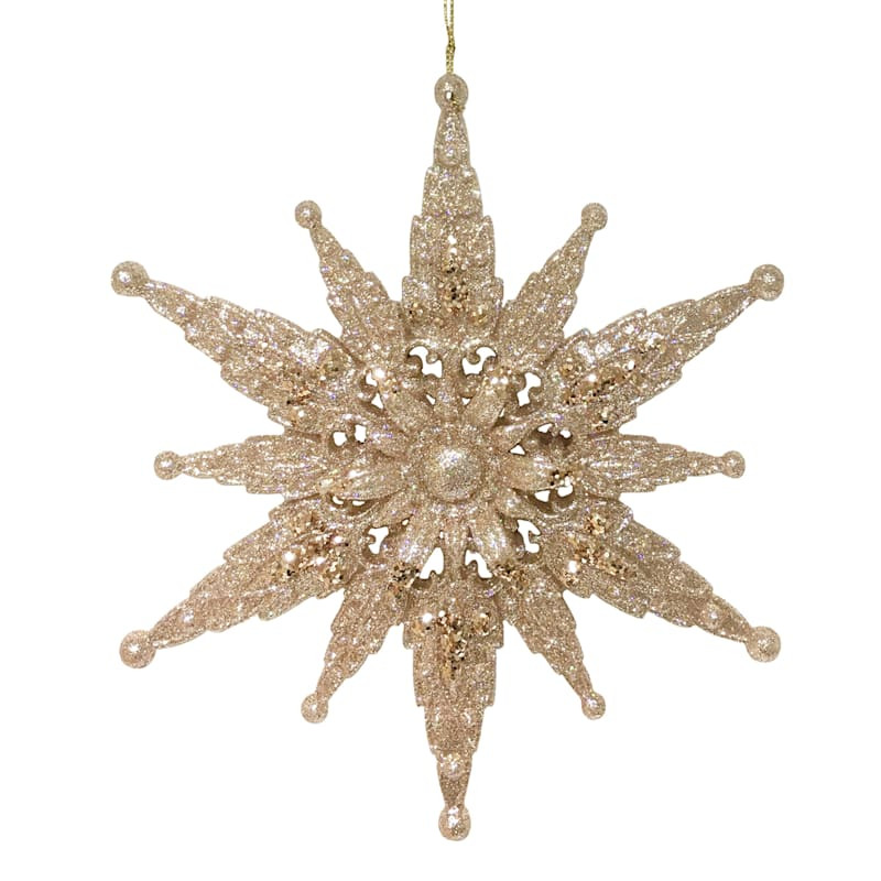 Pink Gold Starburst Ornament, 7" | At Home