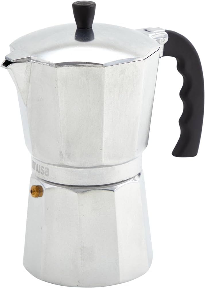 IMUSA USA B120-42V Aluminum Espresso Stovetop Coffeemaker 3-Cup, Silver | Amazon (US)