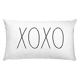 TattyaKoushi LLC XOXO Pillow Rae Dunn Inspired Pillow Lumbar Throw Pillows Farmhouse Decor Pillow Ho | Amazon (US)