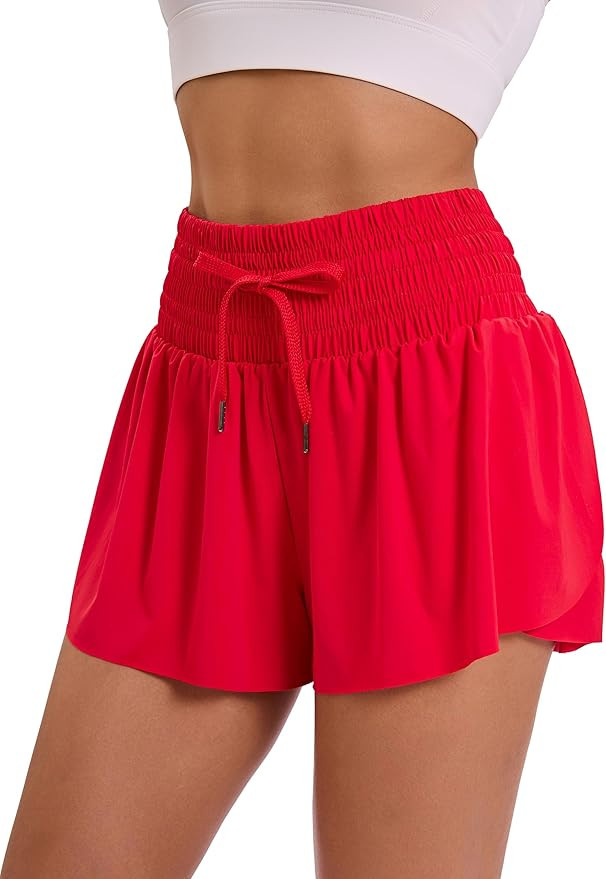 Women Flowy Athletic Shorts High Waisted Gym Yoga Workout Running Tennis Skort with Pockets Cute ... | Amazon (US)