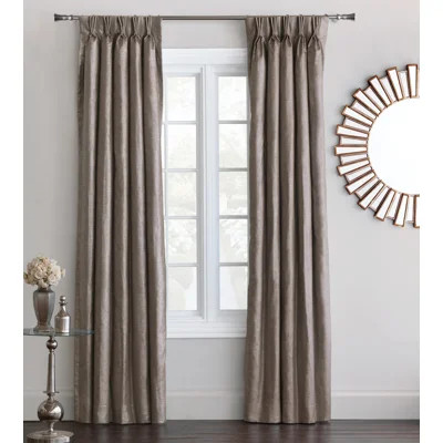 Reflection Frost Linen Solid Room Darkening Pinch Pleat Single Curtain Panel | Wayfair North America