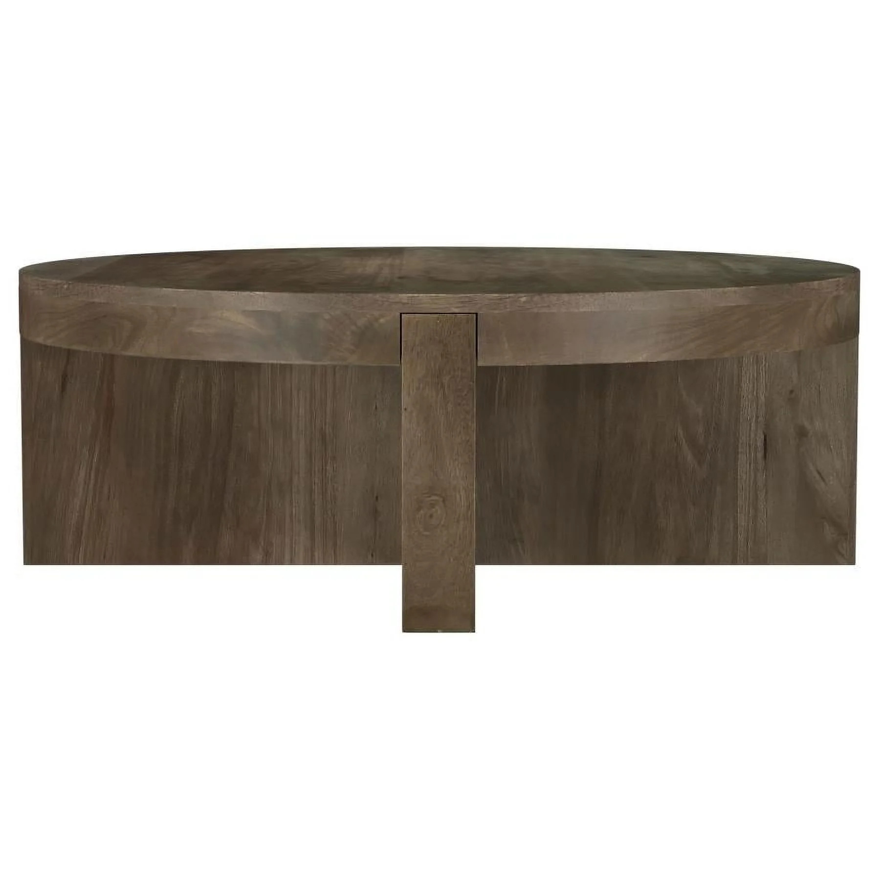 Kinkaid Round Solid Mango Wood Coffee Table Brown | Walmart (US)
