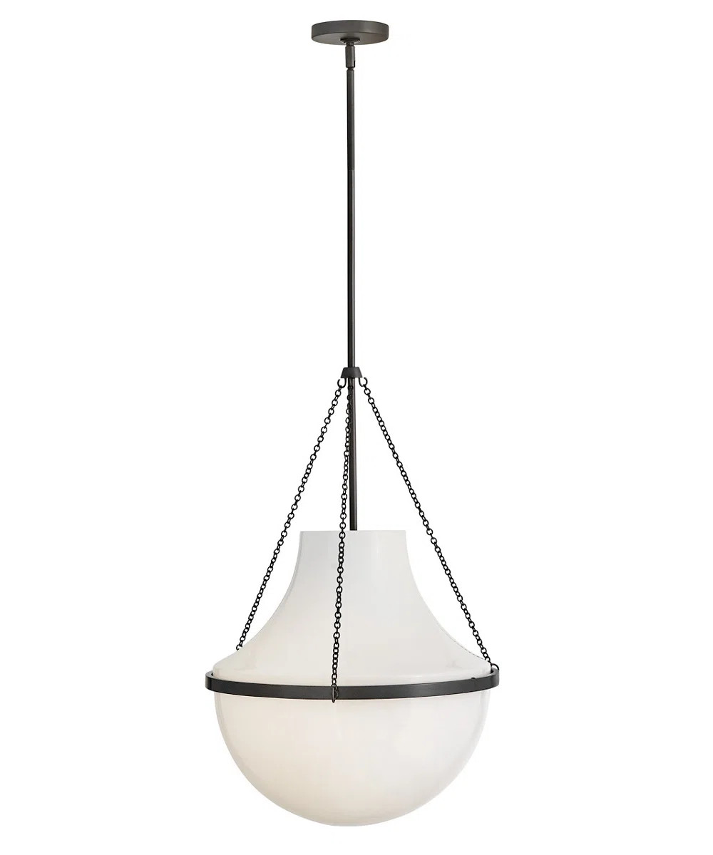 Collins Large Interior Teardrop Pendant w/ Cased Opal Glass | Wayfair North America