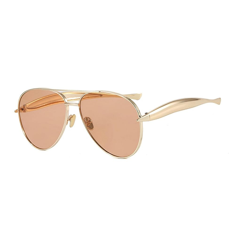 laureles Fashion Oversized Pilot Sunglasses Women Gold Champagne Lenses Metal Frame Eyewear Shade... | Amazon (US)