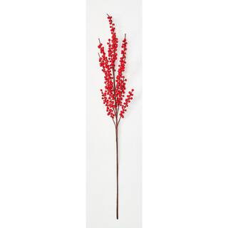 34 in Weatherproof Artificial Red Berry Spray 9859 - The Home Depot | The Home Depot