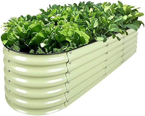 OLLE Galvanized Raised Garden Bed Elevated Raised Garden Bed Metal 17" Tall 12-in-1 Grow Herbs an... | Amazon (US)